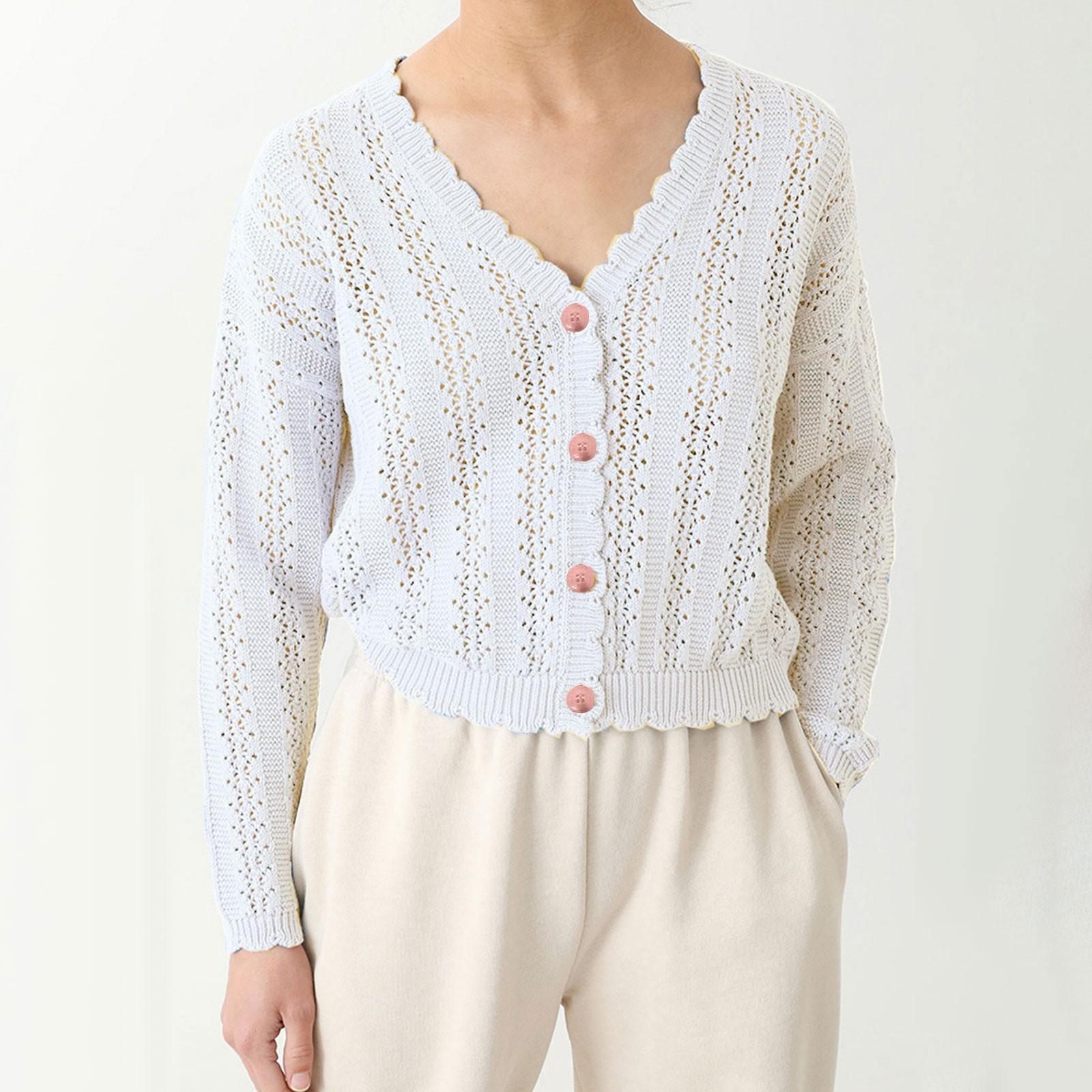 Женский вязаный кардиган с длинным рукавом и v-образным вырезом, свободный удобный свитер M белый
Женский вязаный кардиган с длинным рукавом и v-образным вырезом, свободный удобный свитер M белый