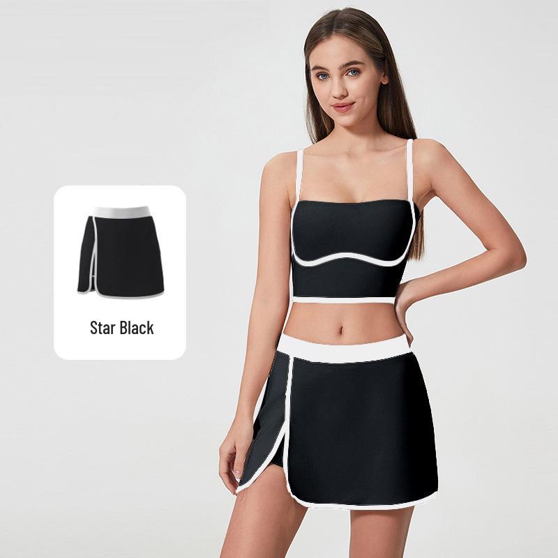 Women s Color Block High-Waisted Skirt & Camisole Set with Chest Pads, Slim Fit, Sporty, and Flattering Two-Piece Ensemble L
Women s Color Block High-Waisted Skirt & Camisole Set with Chest Pads, Slim Fit, Sporty, and Flattering Two-Piece Ensemble L