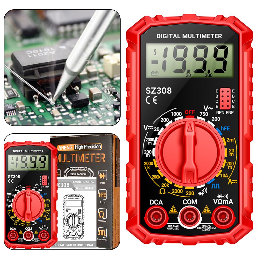Digital Multimeter AC/DC Voltmeter Ammeter 1999 Counts HFE Triode Buzzer Multimeter LCD Multi-Function Tester Volt Amp Ohm Meter чорний
Digital Multimeter AC/DC Voltmeter Ammeter 1999 Counts HFE Triode Buzzer Multimeter LCD Multi-Function Tester Volt Amp Ohm Meter чорний