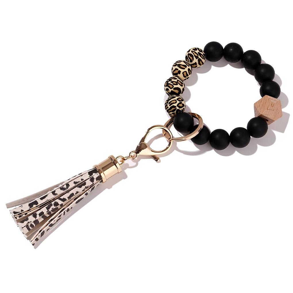 Women Silicone Beads Keychain Bohemian Style Wrist Wood Bead Bracelet Bangle with Tassel Key Ring Beach Sports type 3
Women Silicone Beads Keychain Bohemian Style Wrist Wood Bead Bracelet Bangle with Tassel Key Ring Beach Sports type 3