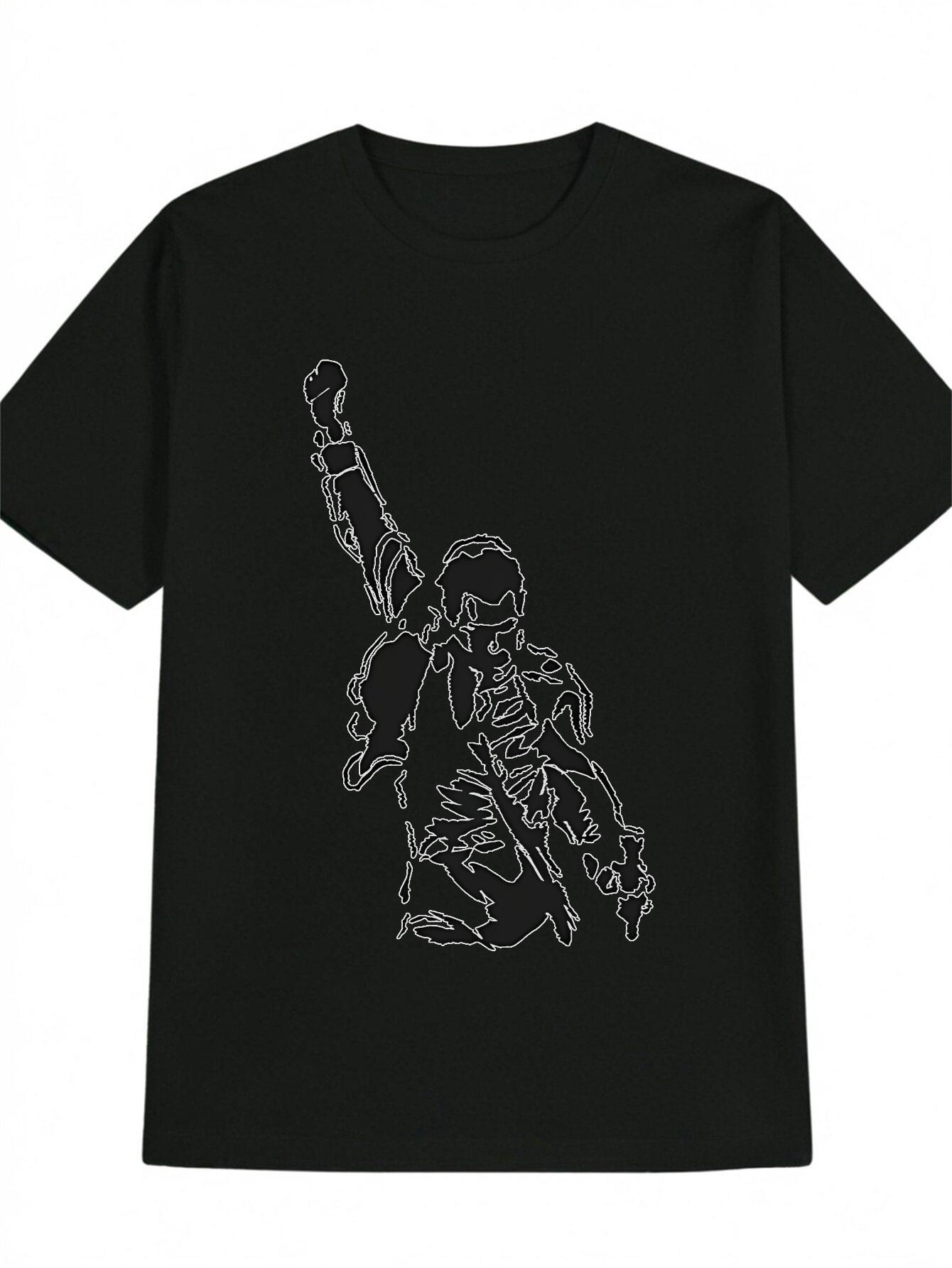 Casual Graphic T-shirt - Black Silhouette Print with Raised Right Arm Design XXXXL
Casual Graphic T-shirt - Black Silhouette Print with Raised Right Arm Design XXXXL
