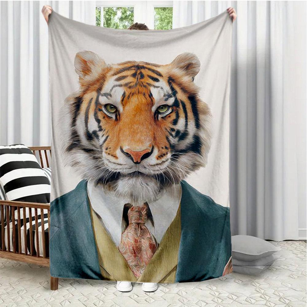 Human-shaped tiger pattern Flannel printed blanket suitable for all seasons suitable for living room office sofa and travel 75x90cm
Human-shaped tiger pattern Flannel printed blanket suitable for all seasons suitable for living room office sofa and travel 75x90cm