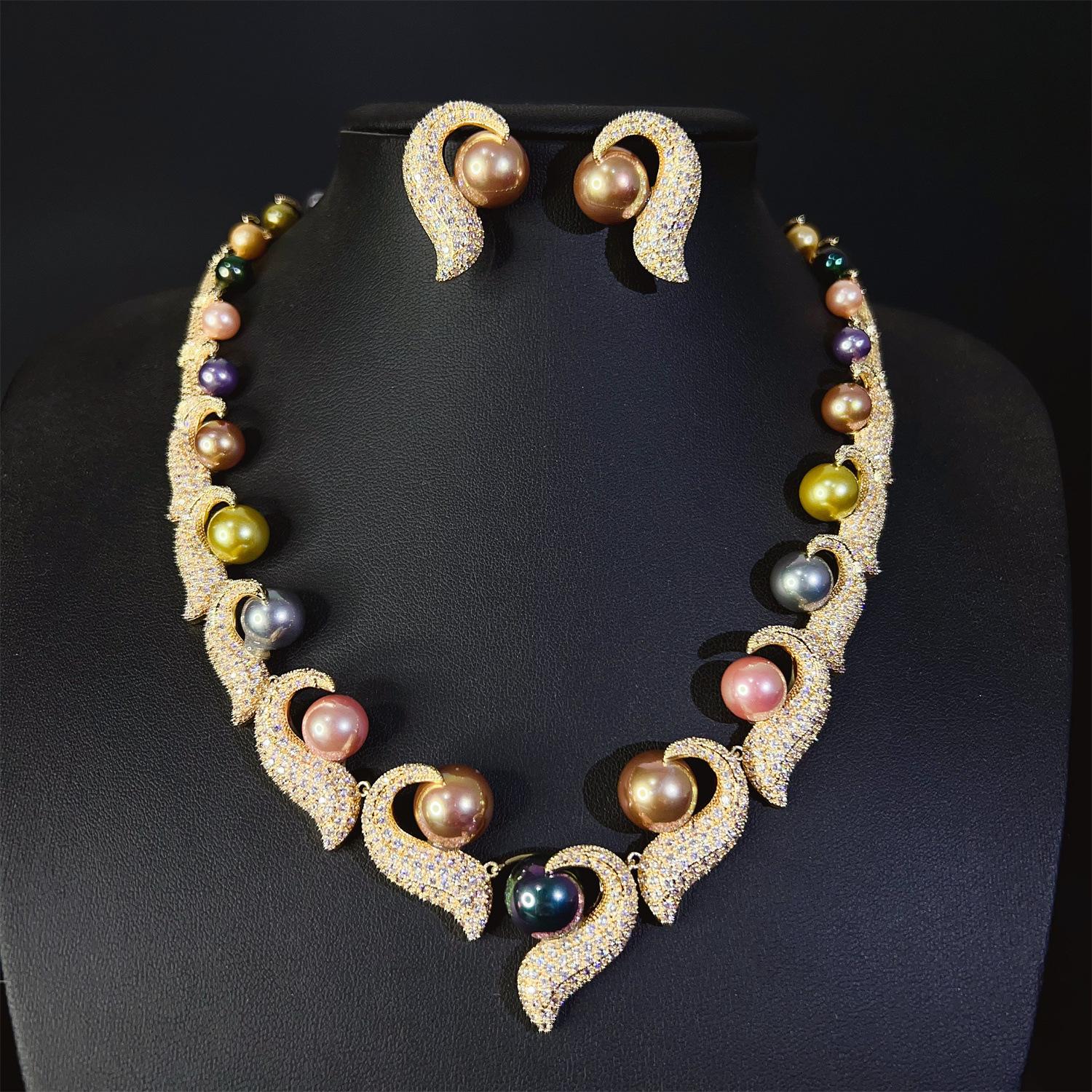 Classic Sparkling Unique Ladies Jewellery Multi Colour Pearl Necklace Earrings 2 Pcs Banquet Prom Daily Party Event Bridal M-521 resizable
Classic Sparkling Unique Ladies Jewellery Multi Colour Pearl Necklace Earrings 2 Pcs Banquet Prom Daily Party Event Bridal M-521 resizable