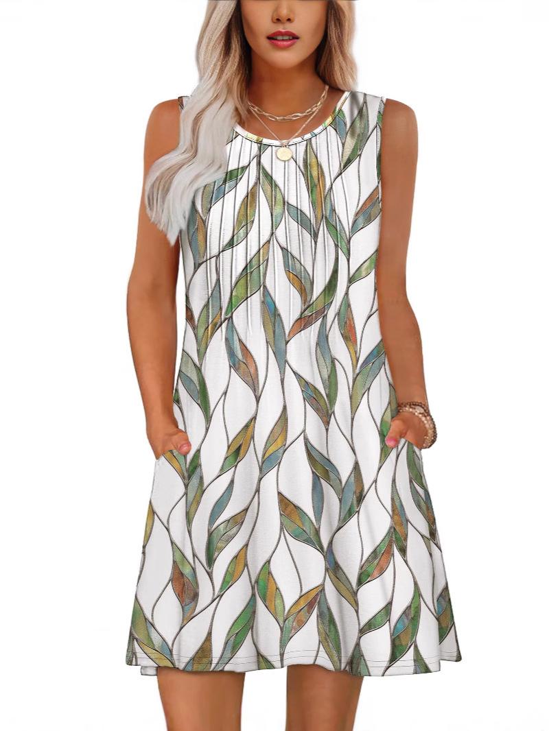Women s Summer Casual Sleeveless Printed Pleated Pocket Dress XXL
Women s Summer Casual Sleeveless Printed Pleated Pocket Dress XXL