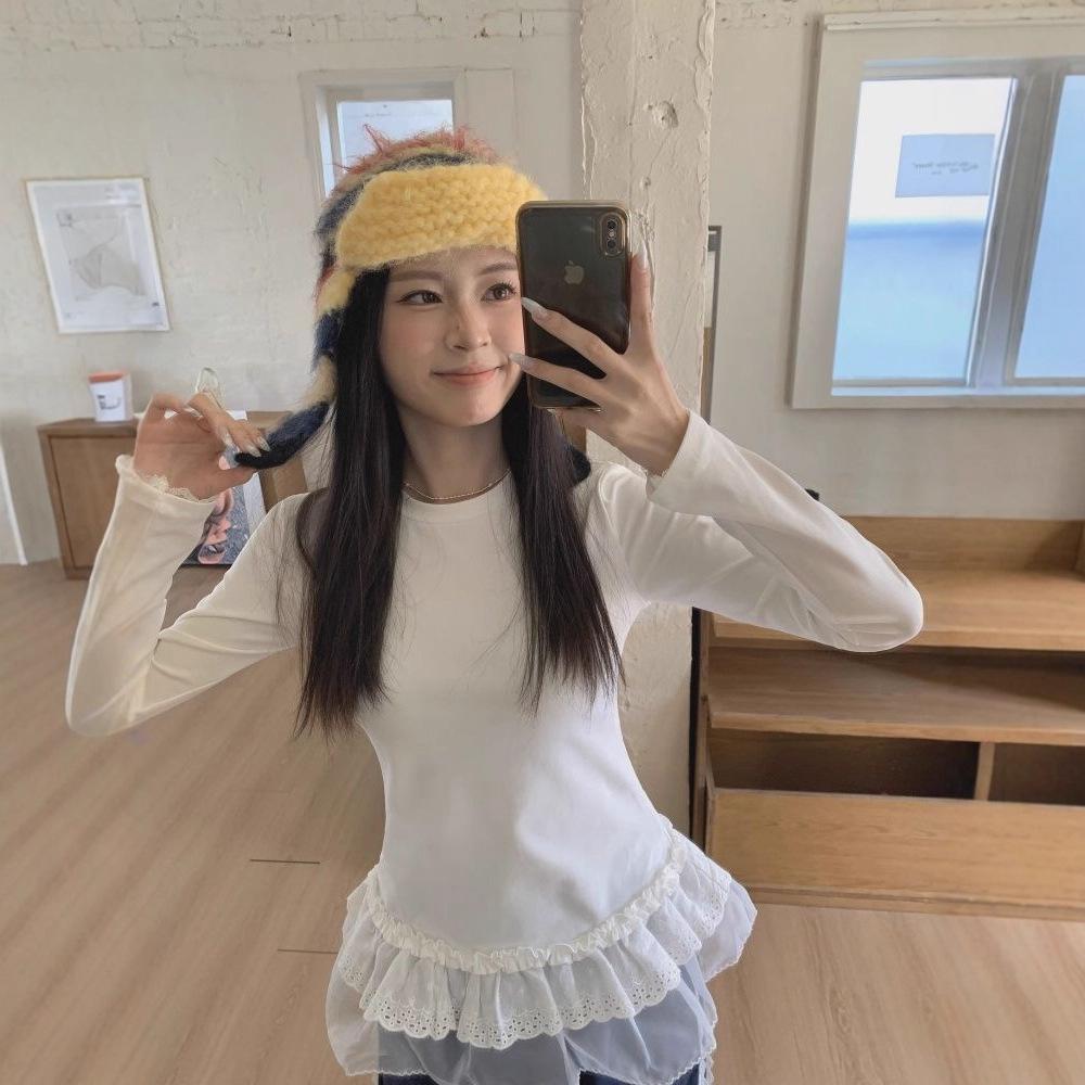 Korean Sweet Lace Trim Long Sleeve Thermal Fleece Women s Top - Autumn/Winter Slimming Versatile Style. S Quality білий
Korean Sweet Lace Trim Long Sleeve Thermal Fleece Women s Top - Autumn/Winter Slimming Versatile Style. S Quality білий