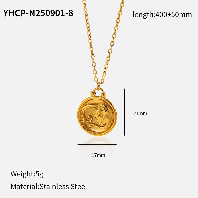 Electroplated Zodiac Pendant Necklace Titanium Steel Light Luxury Choker Fashion Jewelry for Women
Electroplated Zodiac Pendant Necklace Titanium Steel Light Luxury Choker Fashion Jewelry for Women