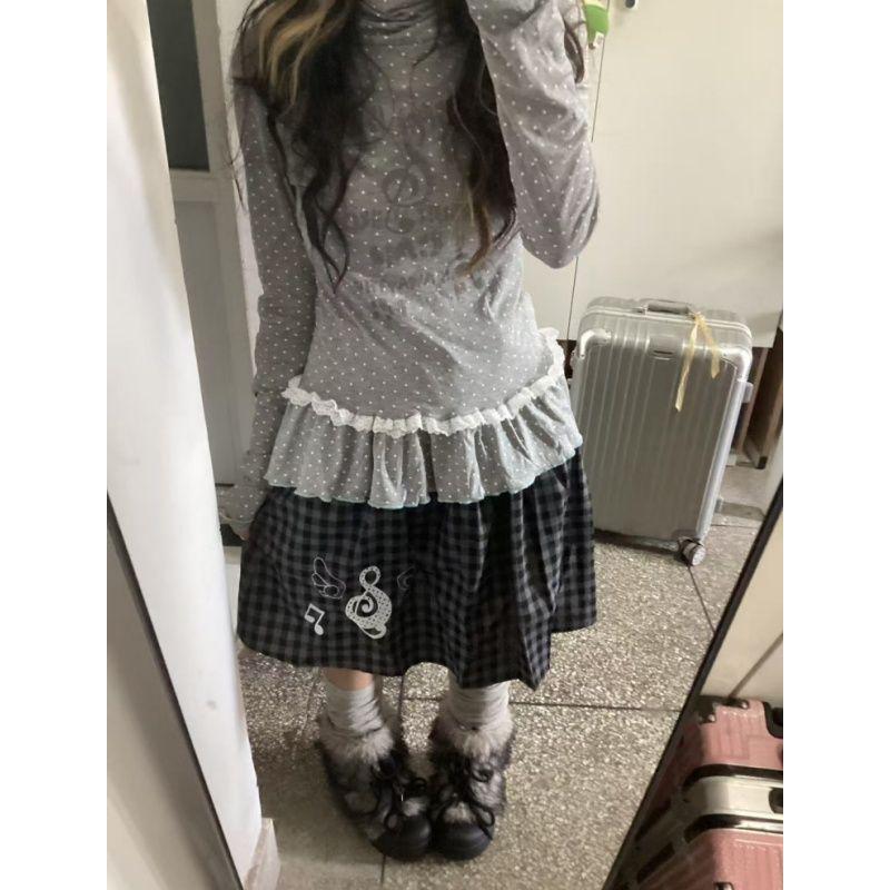 Korean Polka Dot Lace Long Sleeve Women s T-Shirt – Autumn Design with Slimming Puffy Collar Extra Large сірий колір
Korean Polka Dot Lace Long Sleeve Women s T-Shirt – Autumn Design with Slimming Puffy Collar Extra Large сірий колір