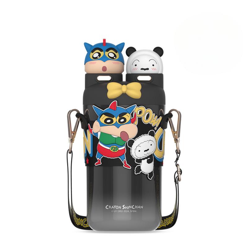 Crayon Small New Термос Чашка Новая Соломинка Высокий Внешний Вид Уровень Воды Чашка Для Девочек Начальной Школы Детей Большая Емкость 550ml