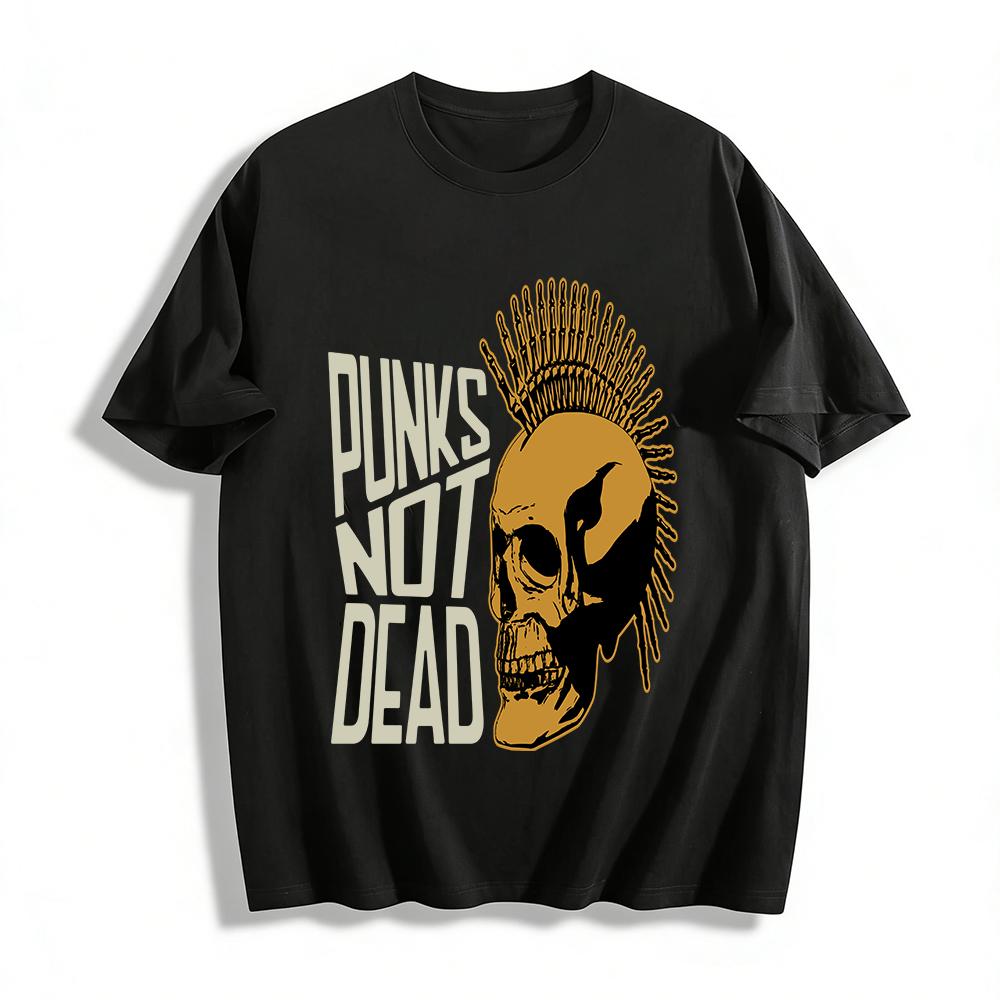 Punks Not Dead Mohawk Skull Print Punk Style Streetwear T-Shirt Pure cotton T-shirt XXS
Punks Not Dead Mohawk Skull Print Punk Style Streetwear T-Shirt Pure cotton T-shirt XXS