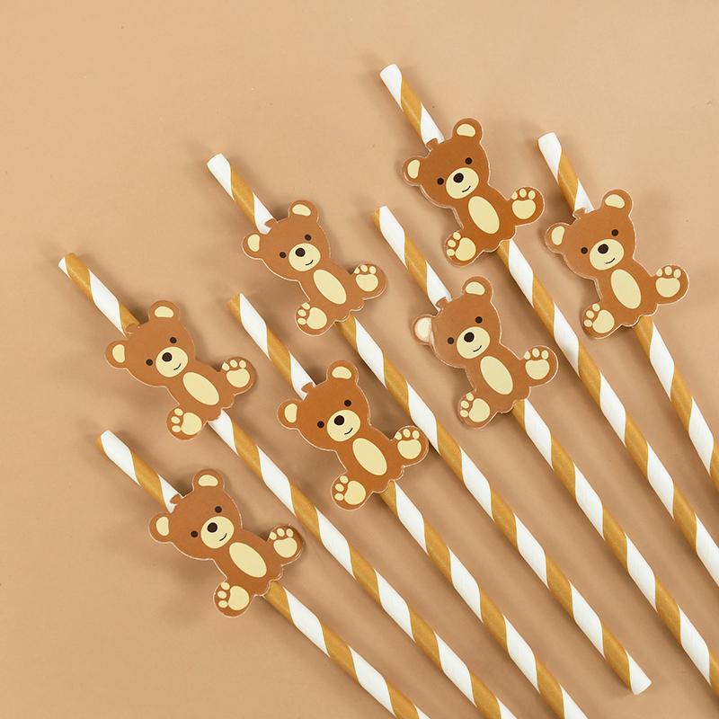 20Pcs Teddy Bear Paper Straws Cute Brown Pink Bear Disposable Drinking Straw Kids Birthday Baby Shower Party Decoration Supplies 
20Pcs Teddy Bear Paper Straws Cute Brown Pink Bear Disposable Drinking Straw Kids Birthday Baby Shower Party Decoration Supplies