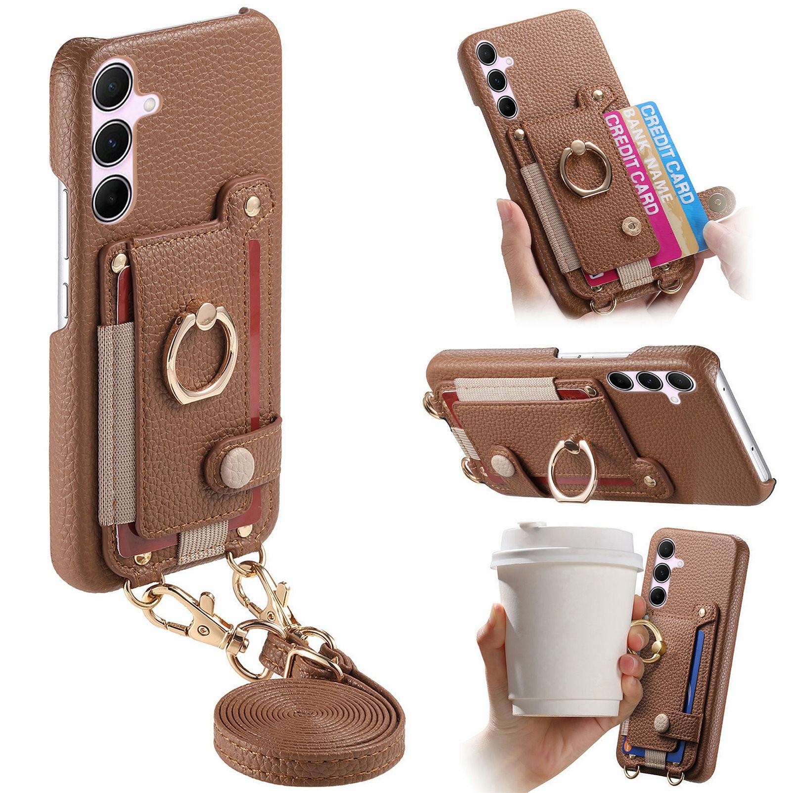 For Samsung Galaxy A15 4G/5G Case Card Holder Ring Kickstand Leather + PC Phone Cover with Shoulder Strap
For Samsung Galaxy A15 4G/5G Case Card Holder Ring Kickstand Leather + PC Phone Cover with Shoulder Strap