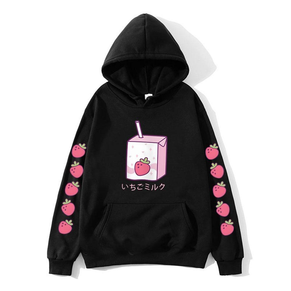 Strawberry Milk Cartoon Printing Hoodies Long Sleeve Hooded Sweatshirts Kawaii Clothing for Girls Moletom Feminino Winter Women 3XL
Strawberry Milk Cartoon Printing Hoodies Long Sleeve Hooded Sweatshirts Kawaii Clothing for Girls Moletom Feminino Winter Women 3XL