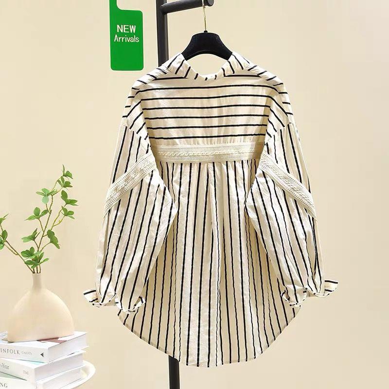 Oversize Design Striped Shirt Women Spring and Autumn Korean Style Fashion Lace Patchwork Loose Casual Shirts 3XL бежевий
Oversize Design Striped Shirt Women Spring and Autumn Korean Style Fashion Lace Patchwork Loose Casual Shirts 3XL бежевий