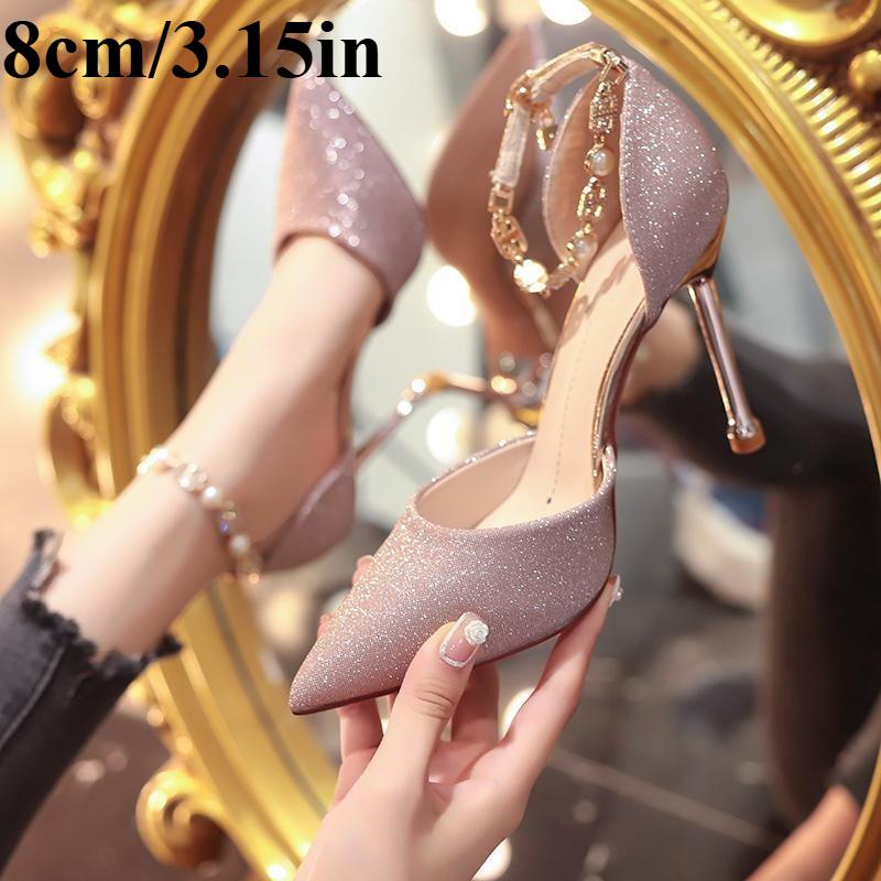 Women s Single Strap Fine High Heeled Baotou Sandals Pointed Toe Shallow Mouth Metal Buckle Non-Slip High Heels 40
Women s Single Strap Fine High Heeled Baotou Sandals Pointed Toe Shallow Mouth Metal Buckle Non-Slip High Heels 40