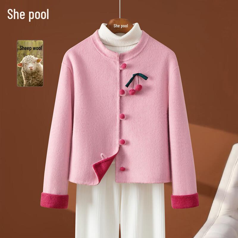 Women s Lamb Wool Blend Color-Block Round Neck Coat M
Women s Lamb Wool Blend Color-Block Round Neck Coat M