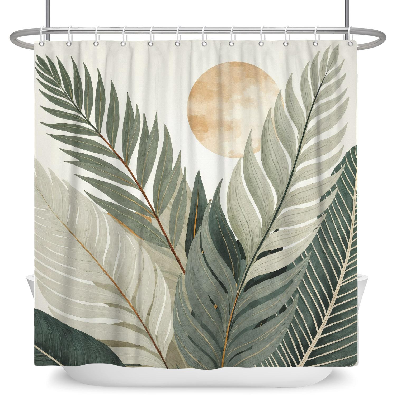 Bohemian Tropical Leaves Shower Curtain Minimalist Geometric Pattern Waterproof Bath Curtain Bathroom Decor Polyester With Hooks W60H190(CM)-1 Pcs
Bohemian Tropical Leaves Shower Curtain Minimalist Geometric Pattern Waterproof Bath Curtain Bathroom Decor Polyester With Hooks W60H190(CM)-1 Pcs