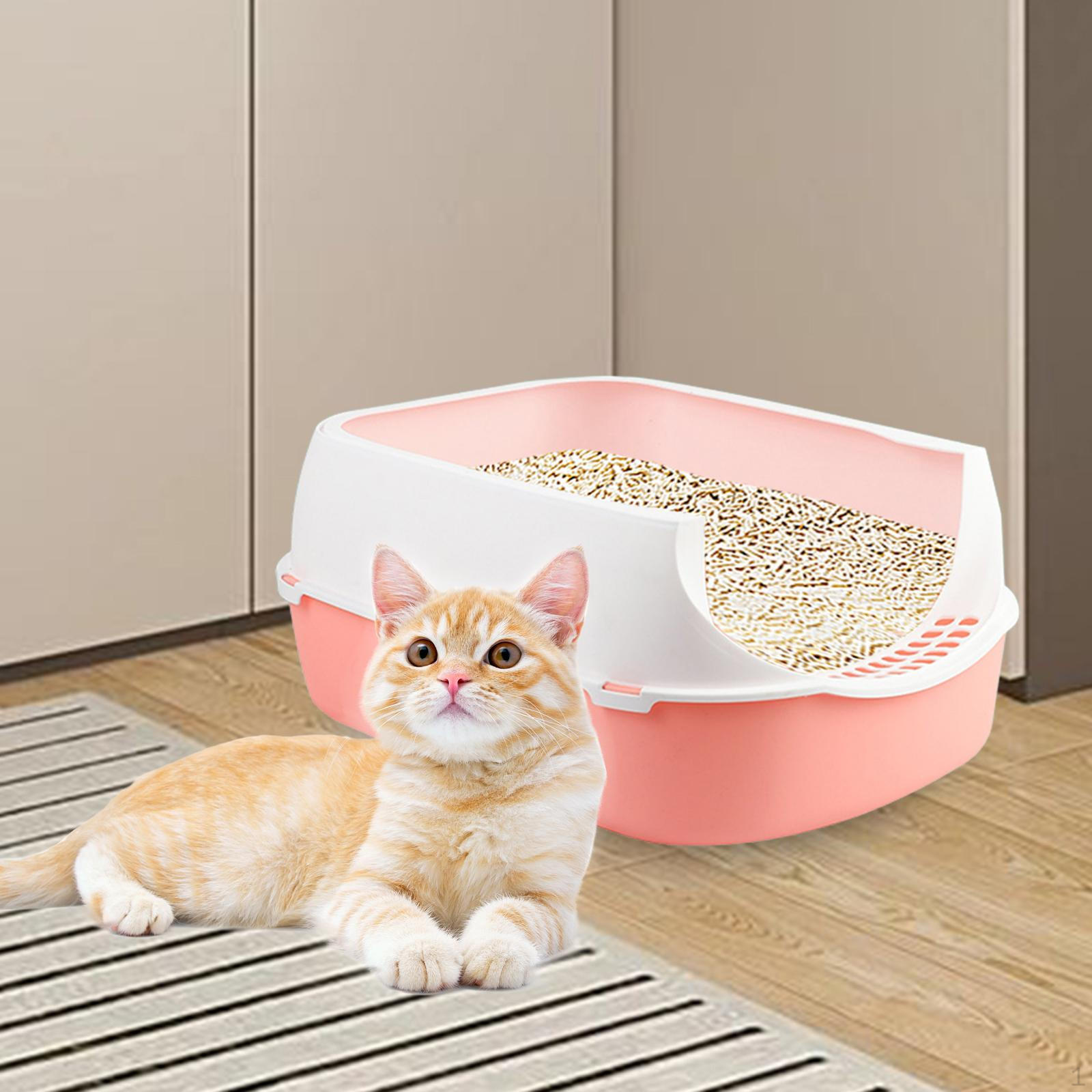 Кошачий туалет с высоким бортом и открытым верхом для домашних кошек розовый
Кошачий туалет с высоким бортом и открытым верхом для домашних кошек розовый