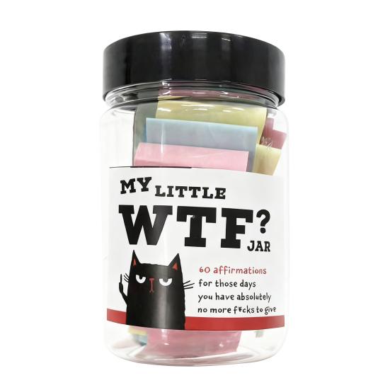 My Little WTF Jar with 60 Badass Self-Care Quotes Sarcastic Affirmation Cards for Adults Funny Motivational Gift 1pc
My Little WTF Jar with 60 Badass Self-Care Quotes Sarcastic Affirmation Cards for Adults Funny Motivational Gift 1pc