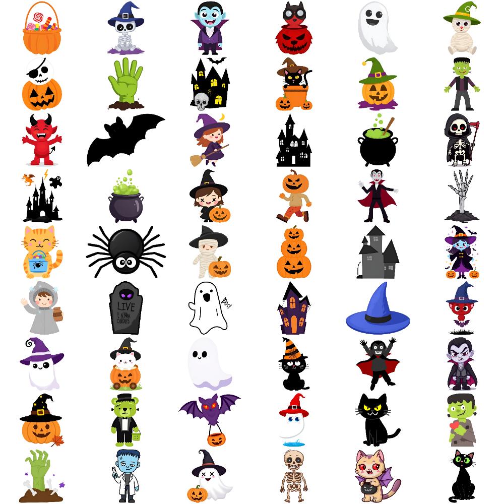 54pcs Temporary Tattoo Halloween Characters Waterproof Long-lasting Body Stickers Cute Monsters Cartoon For Children Girls
54pcs Temporary Tattoo Halloween Characters Waterproof Long-lasting Body Stickers Cute Monsters Cartoon For Children Girls