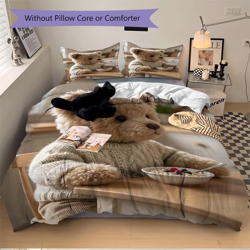 3pcs Anime Teddy Bear Bedding Set - Includes One Quilt Cover and Two Pillowcases (No Core) - Home Decor, Holiday Gift, Polyester Fabric, Ani 135x200cm
3pcs Anime Teddy Bear Bedding Set - Includes One Quilt Cover and Two Pillowcases (No Core) - Home Decor, Holiday Gift, Polyester Fabric, Ani 135x200cm