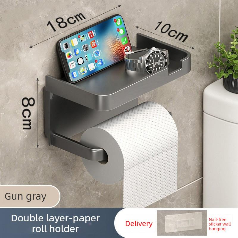 Hole-free Bathroom Tissue Holder, Phone Stand, Plastic Wall-mounted Toilet Paper Holder сірий
Hole-free Bathroom Tissue Holder, Phone Stand, Plastic Wall-mounted Toilet Paper Holder сірий