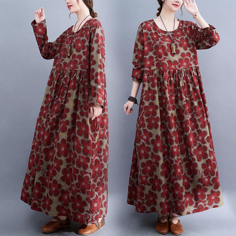 Autumn 2023 Retro Plus Size Ethnic Print Dress - Women s Long Sleeve, Slimming, Round Neck 2XL
Autumn 2023 Retro Plus Size Ethnic Print Dress - Women s Long Sleeve, Slimming, Round Neck 2XL