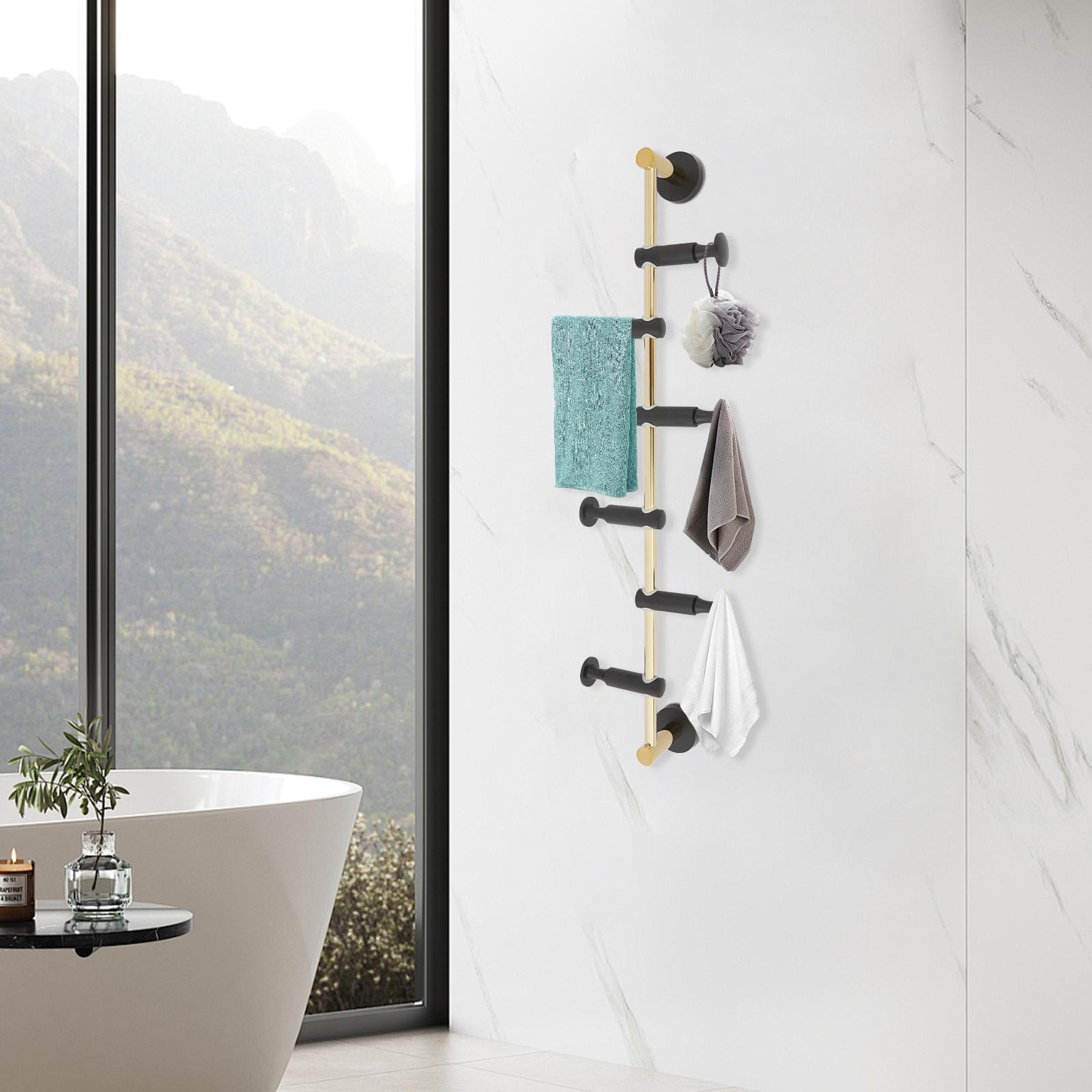 6-Hook Brass Coat Rack,Black and Gold Wall Mounted Coat Rack 7*60cm Punch Installation for Hallways,Entrances
6-Hook Brass Coat Rack,Black and Gold Wall Mounted Coat Rack 7*60cm Punch Installation for Hallways,Entrances