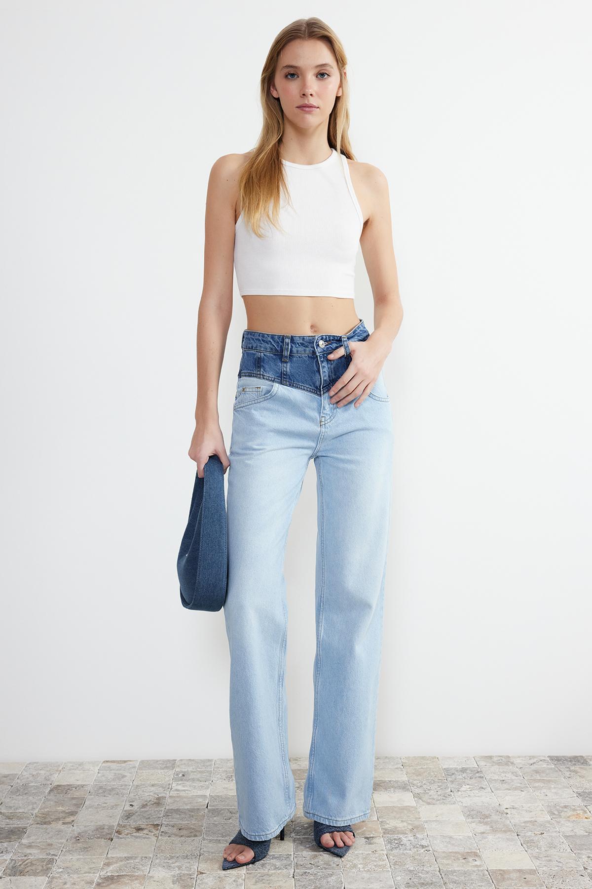 Женские джинсы, модные новые сезонные синие джинсы с широкими штанинами и высокой талией
Женские джинсы, модные новые сезонные синие джинсы с широкими штанинами и высокой талией