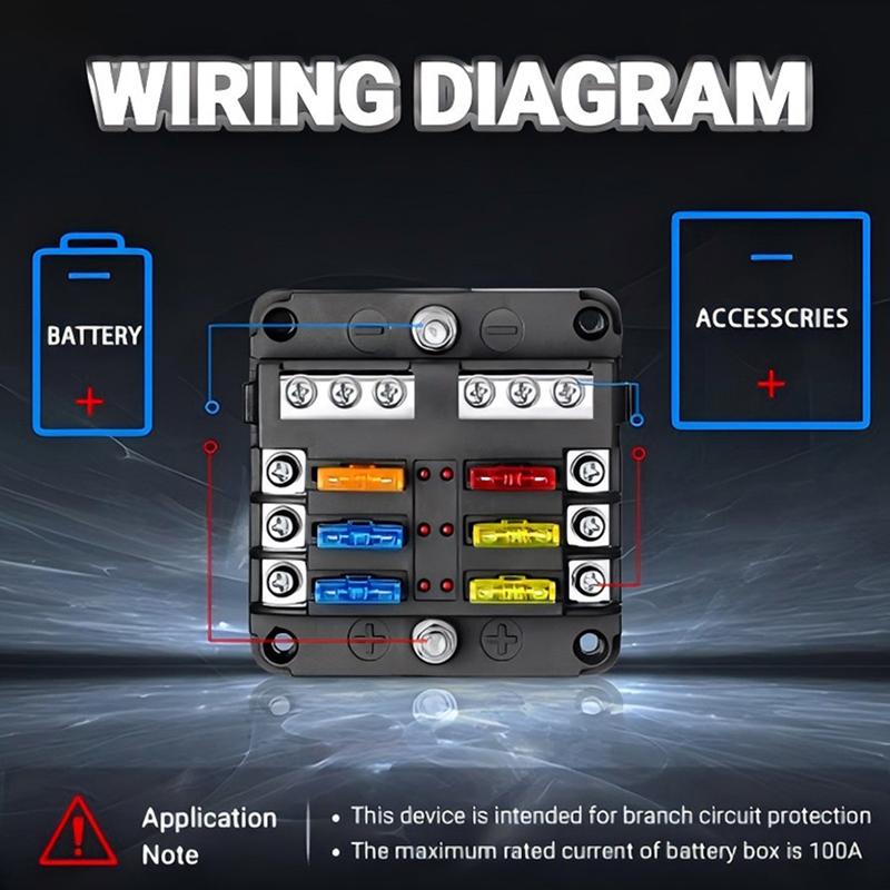 New 12V Fuse Block,Waterproof Boat Fuse Panel With LED Warning Indicator Proof Cover-6 Circuits With Negative Bus Fuse Box One Size
New 12V Fuse Block,Waterproof Boat Fuse Panel With LED Warning Indicator Proof Cover-6 Circuits With Negative Bus Fuse Box One Size