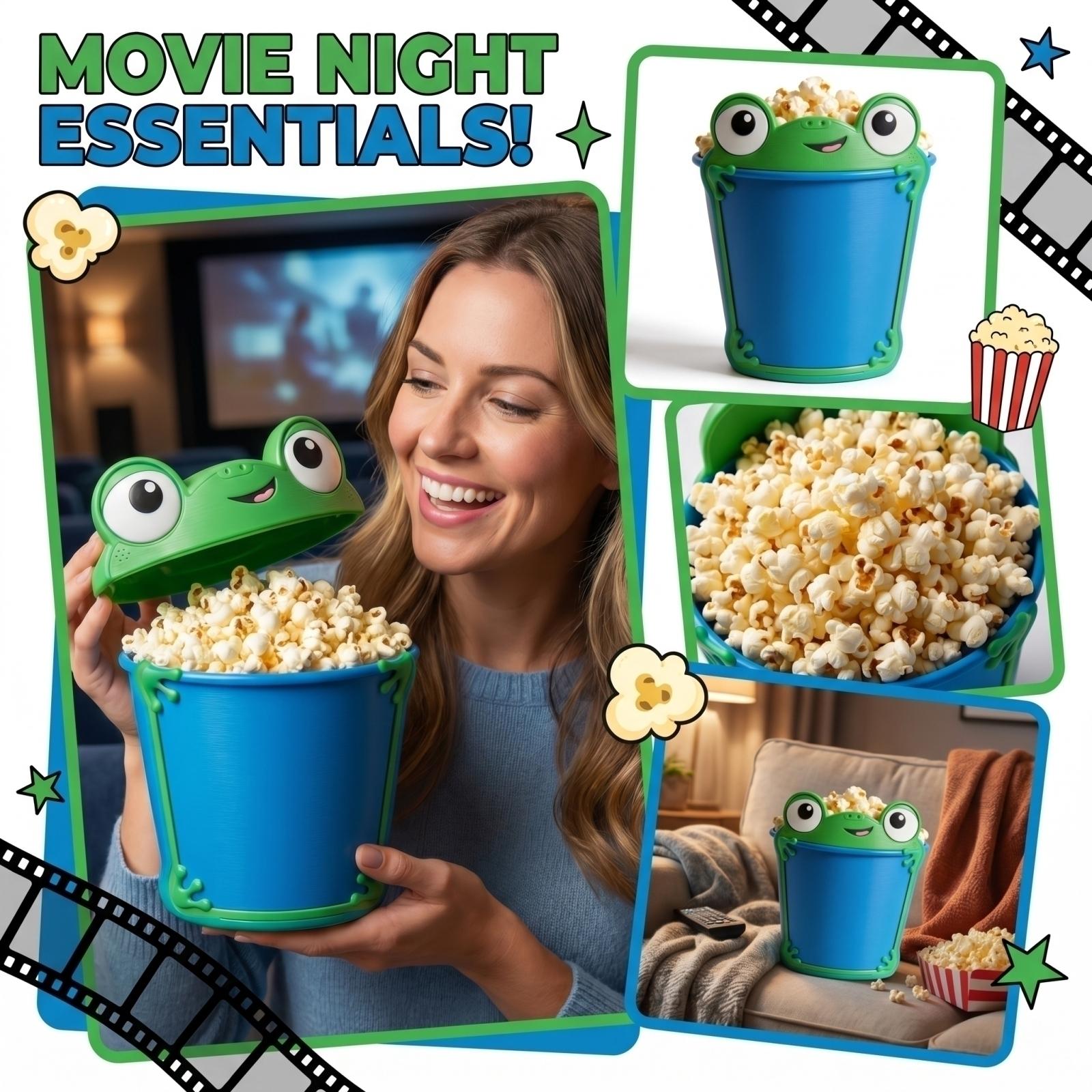 Large Capacity Popcorn Bucket with Frog Design Durable Food-Grade Plastic Material Suitable for Movie Nights and Parties Reusable Snack Container One Size зелений
Large Capacity Popcorn Bucket with Frog Design Durable Food-Grade Plastic Material Suitable for Movie Nights and Parties Reusable Snack Container One Size зелений