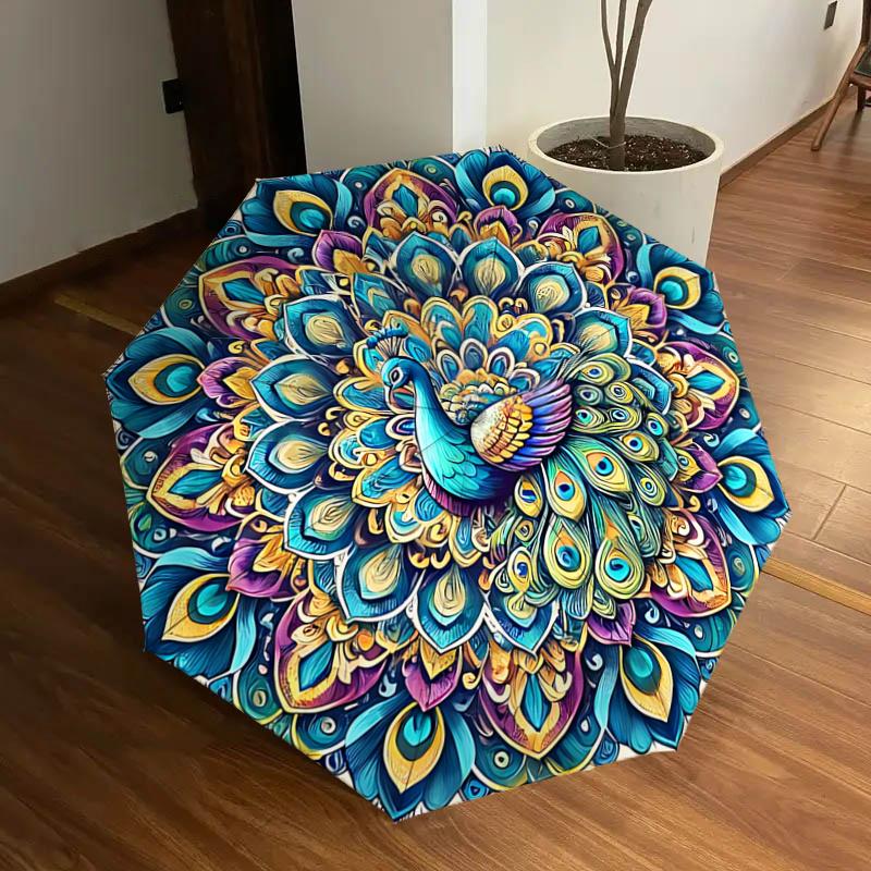 Colorful Peacock Mandala Automatic Opening Folding Umbrella with 8-Bone Iron Frame - Perfect for Festivals, Travel, Daily Use, and Gifts!112
Colorful Peacock Mandala Automatic Opening Folding Umbrella with 8-Bone Iron Frame - Perfect for Festivals, Travel, Daily Use, and Gifts!112