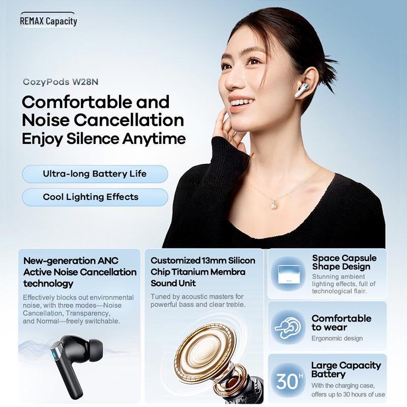 Remax In-Ear ANC Bluetooth Wireless Headset with Long Battery Life and Noise Reduction
Remax In-Ear ANC Bluetooth Wireless Headset with Long Battery Life and Noise Reduction