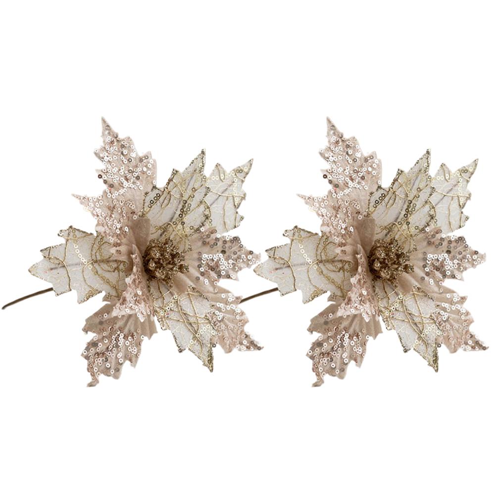 2pcs Artificial Christmas Flowers, Sequin Decorated Fabric Poinsettia Artificial Christmas Flower DIY Christmas Tree Ornaments шампанского
2pcs Artificial Christmas Flowers, Sequin Decorated Fabric Poinsettia Artificial Christmas Flower DIY Christmas Tree Ornaments шампанского
