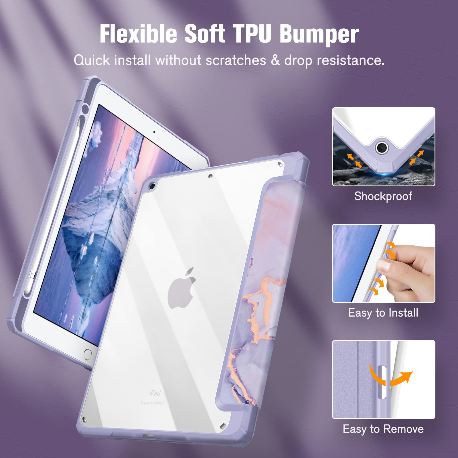 Tablet Case For iPad 10.2 (2021)/(2020)/(2019)/Air 10.5 inch (2019) Stand Pattern Printing Clear Acrylic Leather Cover Pink Marble
Tablet Case For iPad 10.2 (2021)/(2020)/(2019)/Air 10.5 inch (2019) Stand Pattern Printing Clear Acrylic Leather Cover Pink Marble