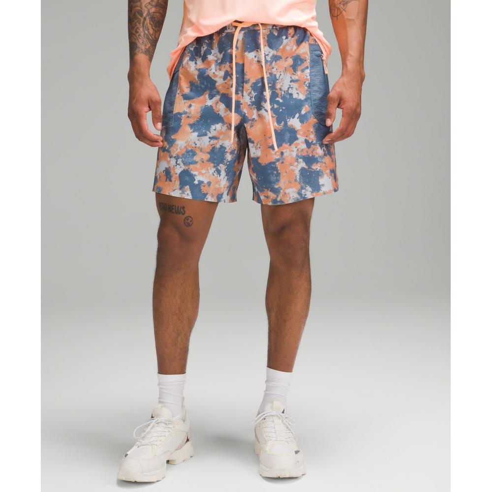 Lululemon Водоотталкивающие походные шорты 8 Backcountry Camo Blue Orange Multi M 
Lululemon Водоотталкивающие походные шорты 8 Backcountry Camo Blue Orange Multi M