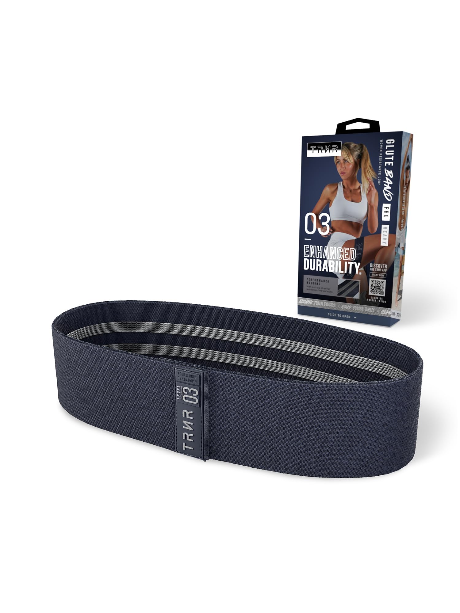 TRNR Trainer Training Band (Single, 3 Strength Levels) Pilates Band, Hip Band, Strong Exercise Band, Heavy/Midnight
TRNR Trainer Training Band (Single, 3 Strength Levels) Pilates Band, Hip Band, Strong Exercise Band, Heavy/Midnight