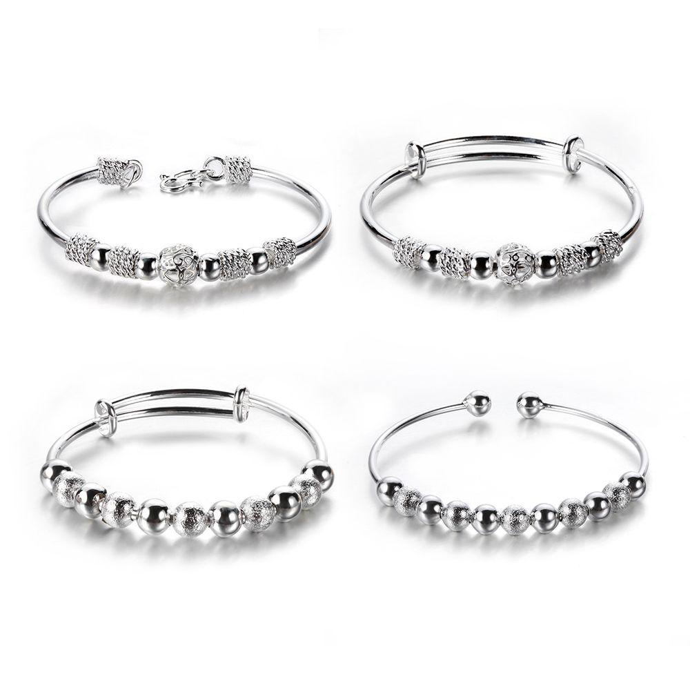 Fashion Women Gift Charm Bangle Cuff Sterling Silver Plated Good Luck Beads Lucky Bracelet
Fashion Women Gift Charm Bangle Cuff Sterling Silver Plated Good Luck Beads Lucky Bracelet