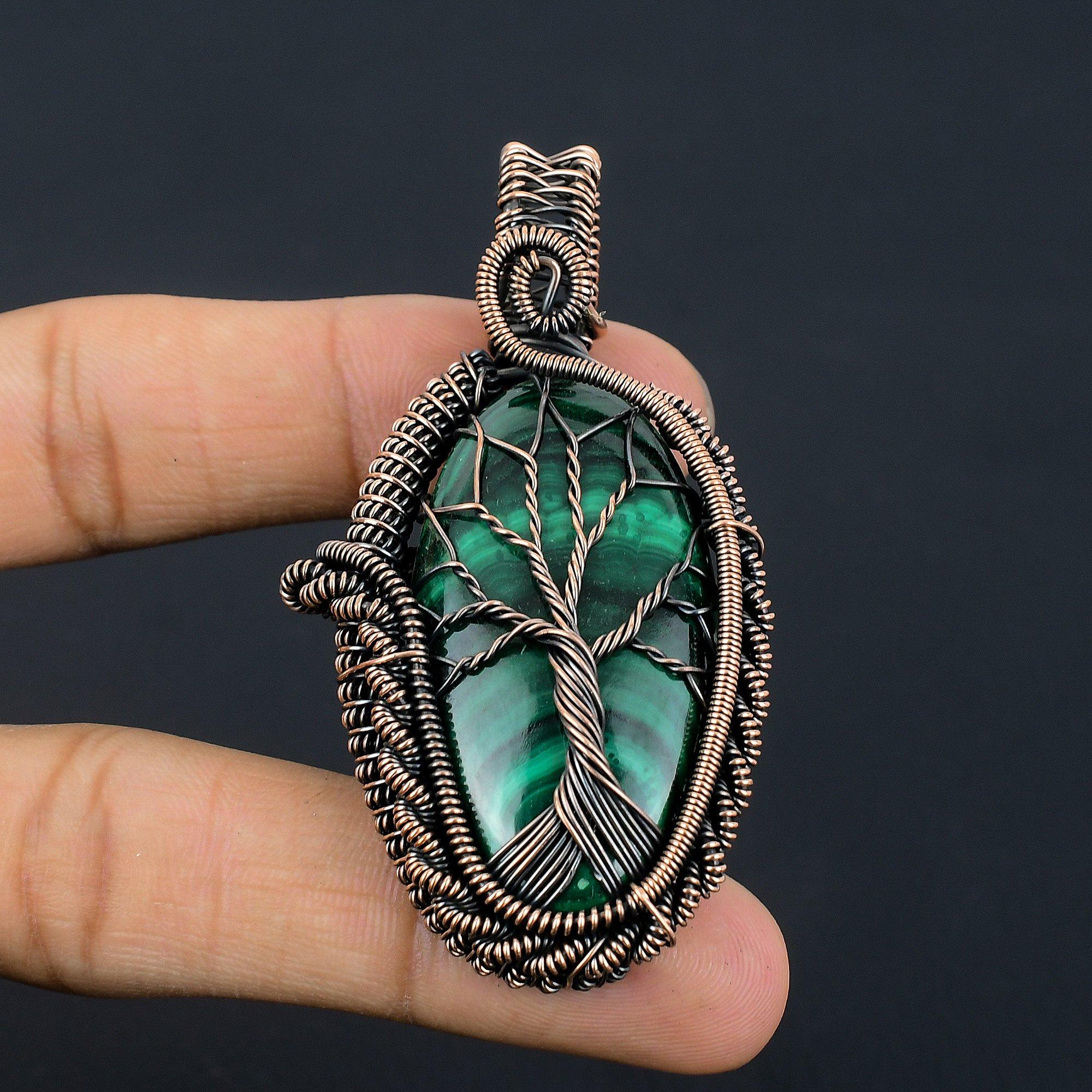 Malachite Pendant, 999 Copper Wire Wrapped Pendant Jewelry. Gift For Women Handmade Pendant Gemstone Jewelry 2.55 Inches
Malachite Pendant, 999 Copper Wire Wrapped Pendant Jewelry. Gift For Women Handmade Pendant Gemstone Jewelry 2.55 Inches