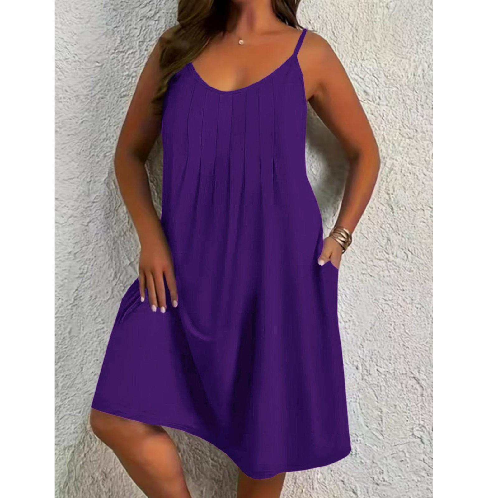 Women s Plus Size Casual Color Round Neck Sleeveless Pleated Camisole With Pocket Dress XXL
Women s Plus Size Casual Color Round Neck Sleeveless Pleated Camisole With Pocket Dress XXL