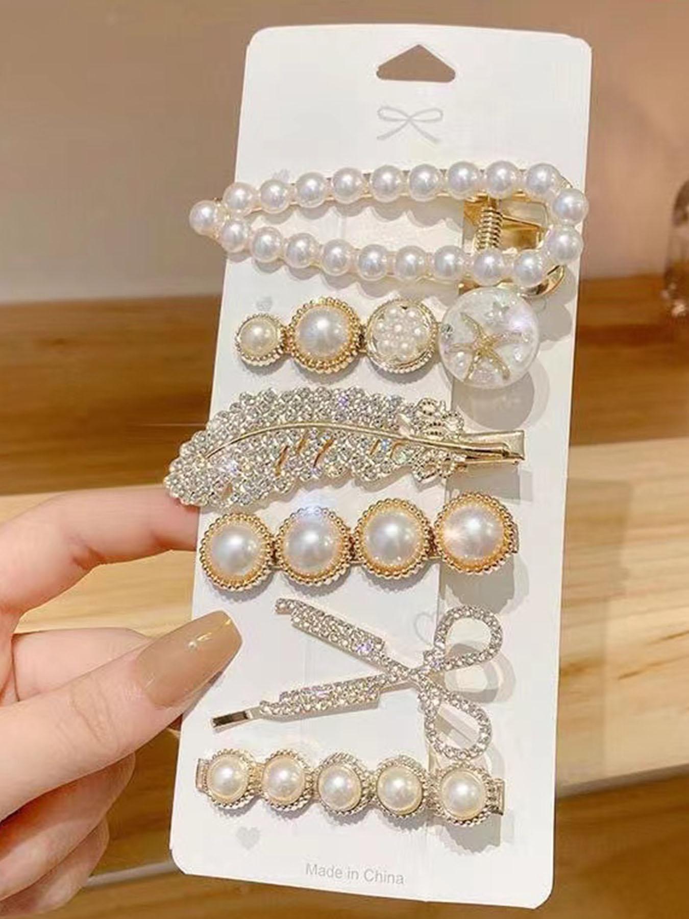 6pcs Women s Feather Pearl Hair Clips, Cute Vacation Trendy Bangs Clips, Gentle Side Clips, Wedding Accessories, Daily Accessori
6pcs Women s Feather Pearl Hair Clips, Cute Vacation Trendy Bangs Clips, Gentle Side Clips, Wedding Accessories, Daily Accessori