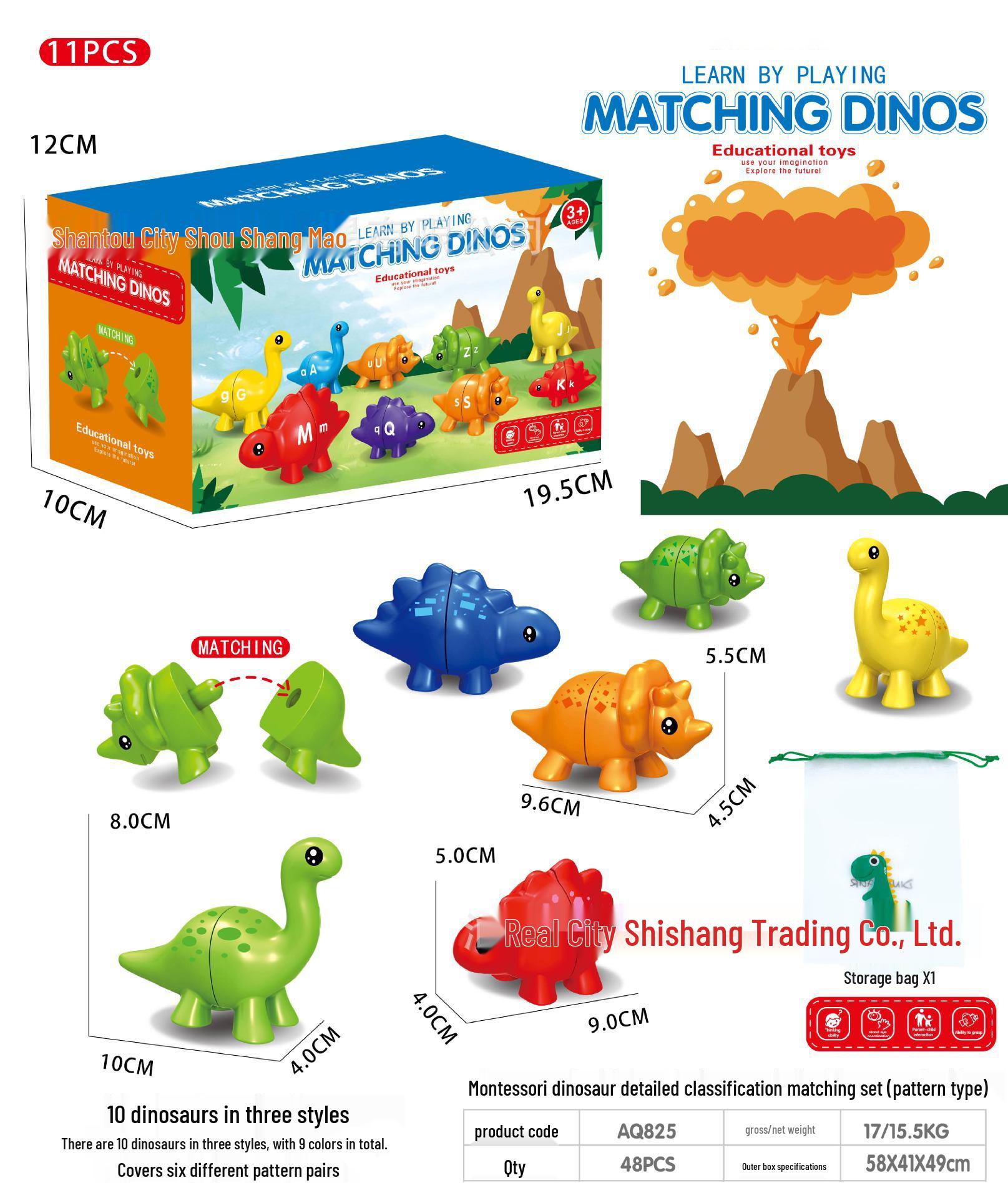 Cross-Border Dinosaur Letter & Number Matching Montessori Toy for Early Childhood Education
Cross-Border Dinosaur Letter & Number Matching Montessori Toy for Early Childhood Education
