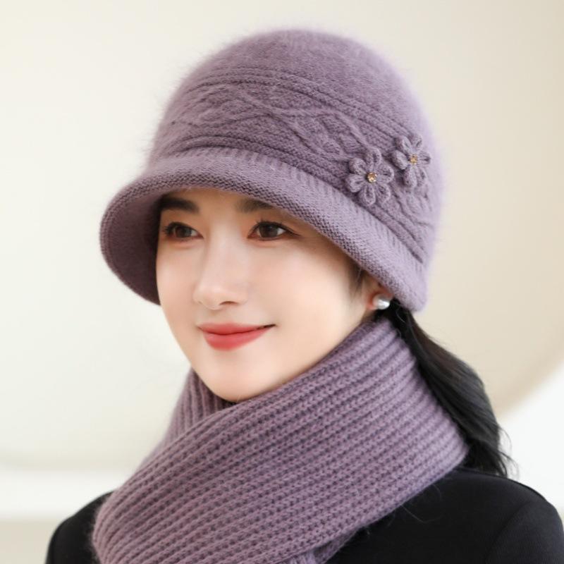 Шапка из искусственного меха кролика, женская модная теплая вязаная шерстяная шапка, зимняя холодная шапка для бассейна single hat