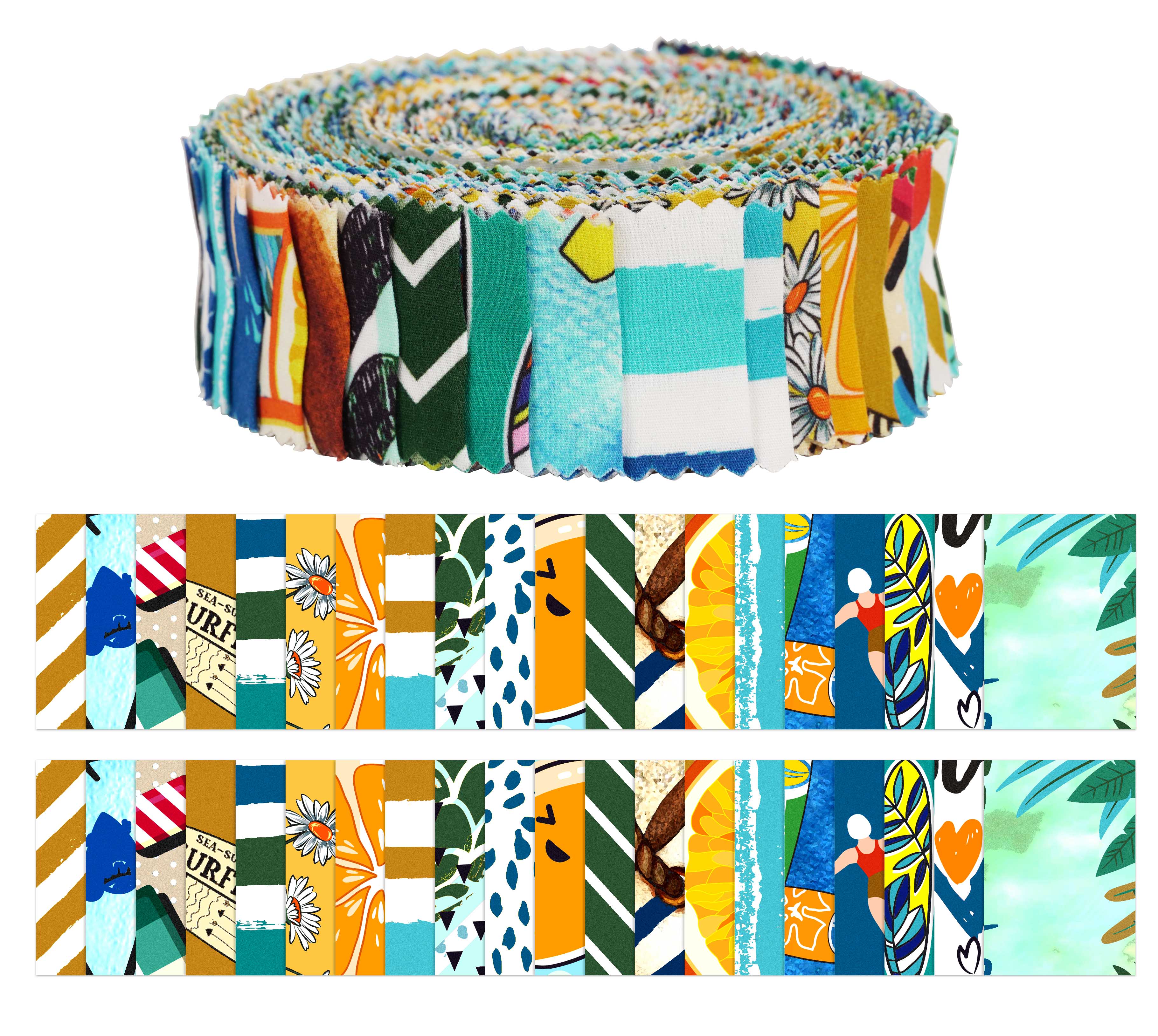 Soimoi 40Pcs Летний принт Предварительно нарезанные полоски ткани Roll Up 1,5x42 дюймов Хлопковое желе Рулоны для квилтинга- 1.5x42 inches разноцветный
Soimoi 40Pcs Летний принт Предварительно нарезанные полоски ткани Roll Up 1,5x42 дюймов Хлопковое желе Рулоны для квилтинга- 1.5x42 inches разноцветный