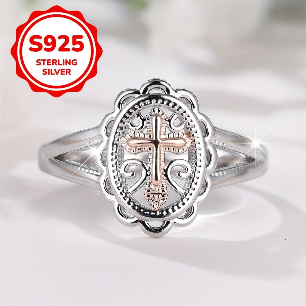 Модные S925 стерлингового серебра изысканный ажурный дизайн крест кольца для женщин палец аксессуары ювелирные изделия для вечеринки подарок 10
Модные S925 стерлингового серебра изысканный ажурный дизайн крест кольца для женщин палец аксессуары ювелирные изделия для вечеринки подарок 10