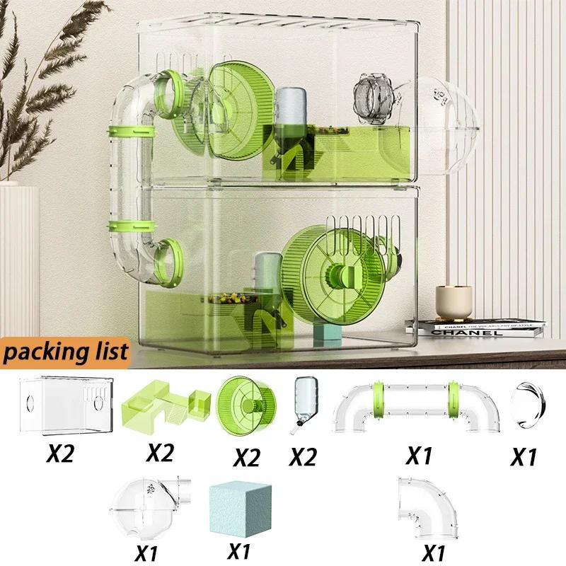 2 Level Hamster Cages Big Size Set Large Hamsters Cages Transparent House with Wheel Tunnels Hamsters Villa Bathroom Pet Product 31X21X20CM&1 layer size
2 Level Hamster Cages Big Size Set Large Hamsters Cages Transparent House with Wheel Tunnels Hamsters Villa Bathroom Pet Product 31X21X20CM&1 layer size