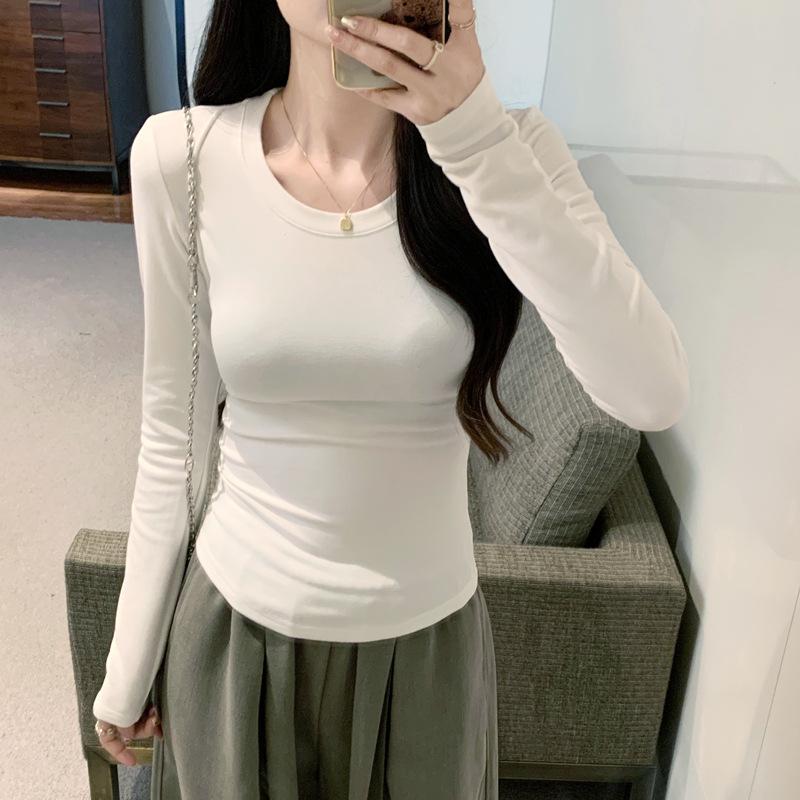 Autumn New Front-shoulder Cotton Long-sleeved Base Shirt T-shirt for Women with Slim Fit and Slim T-shirt for Women Tops S
Autumn New Front-shoulder Cotton Long-sleeved Base Shirt T-shirt for Women with Slim Fit and Slim T-shirt for Women Tops S