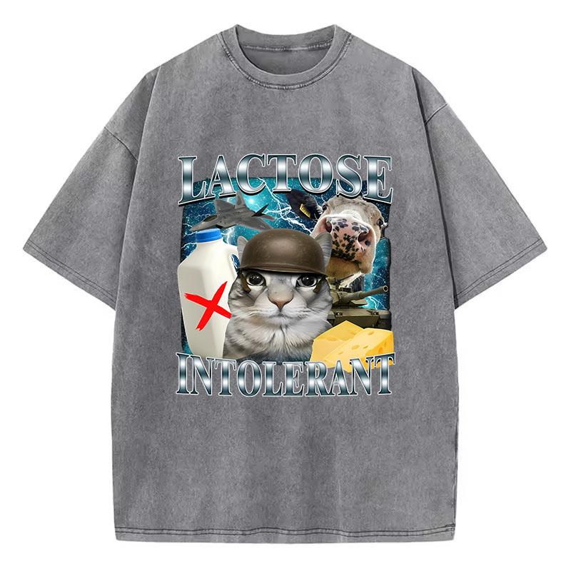 Retro T Shirt Vintage Washed Cotton TShirt Lactose Intolerant Funny Cat Meme Graphic Tee Casual Streetwear Spring Summer S
Retro T Shirt Vintage Washed Cotton TShirt Lactose Intolerant Funny Cat Meme Graphic Tee Casual Streetwear Spring Summer S