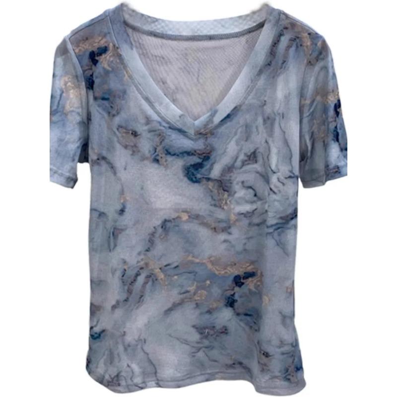 Women s Gray Tie Dye Mesh T-Shirt Short Sleeve V-Neck Casual Top L сірий колір
Women s Gray Tie Dye Mesh T-Shirt Short Sleeve V-Neck Casual Top L сірий колір