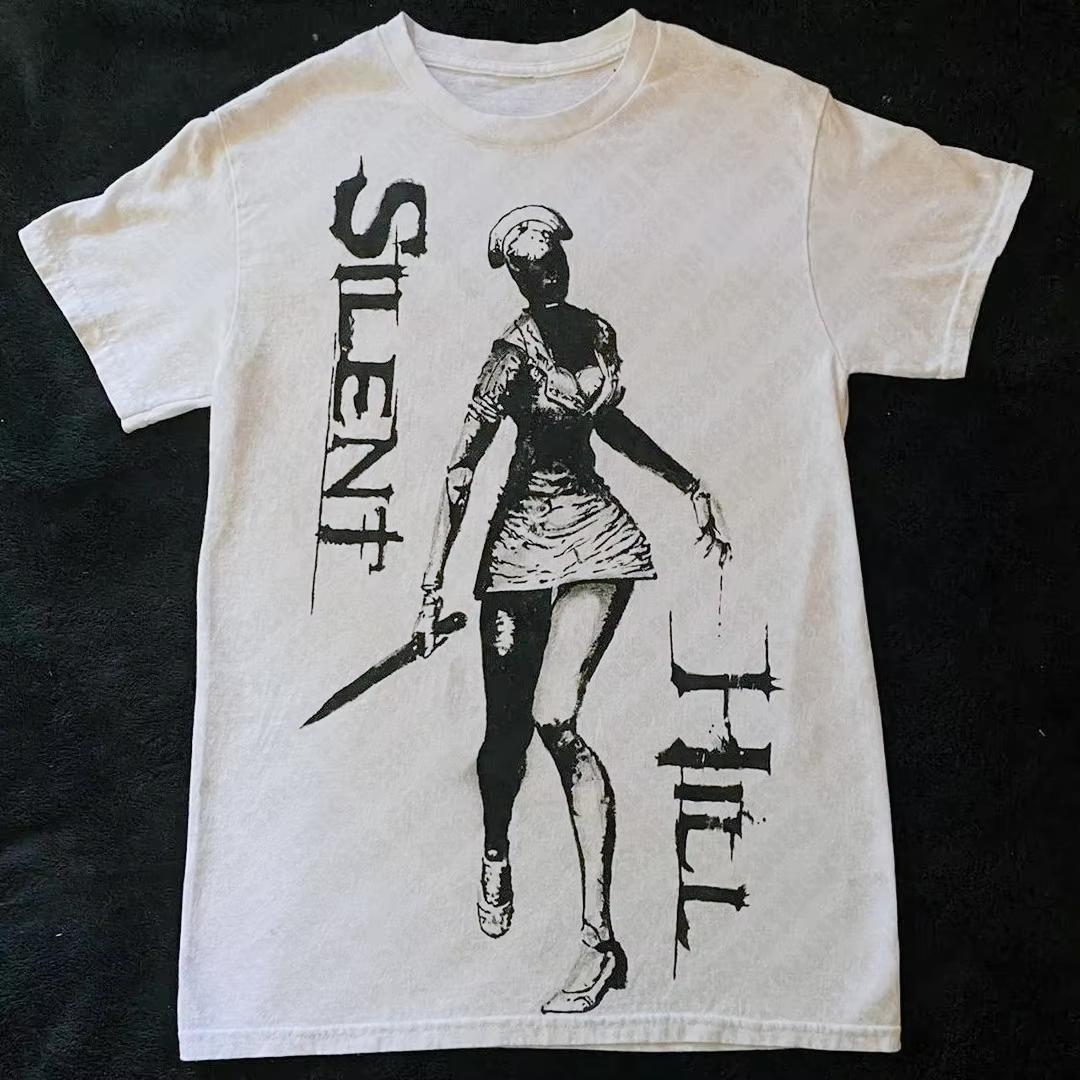 SILENT HILL Dark Silhouette Printed Thriller Game Theme Retro Loose Short Sleeve Womens Tshirt 4XL
SILENT HILL Dark Silhouette Printed Thriller Game Theme Retro Loose Short Sleeve Womens Tshirt 4XL