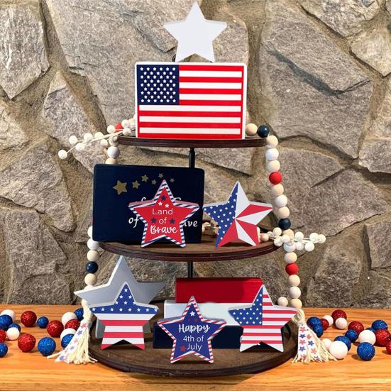 6 Pcs Patriotic Star Block Signs 4th of July Table Centerpieces Independence Day Decorations for Tabletop Shelf Mantel Tiered Tray Home Party 1 Set
6 Pcs Patriotic Star Block Signs 4th of July Table Centerpieces Independence Day Decorations for Tabletop Shelf Mantel Tiered Tray Home Party 1 Set